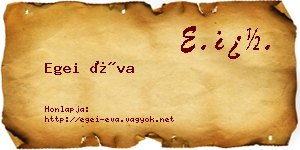 Egei Éva névjegykártya